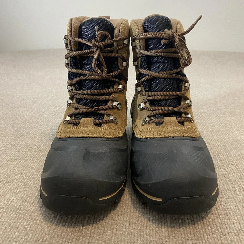Sorel Snow Boots Mens Size 8 Brown Suede Waterproof Lined Ankle Winter Hiking